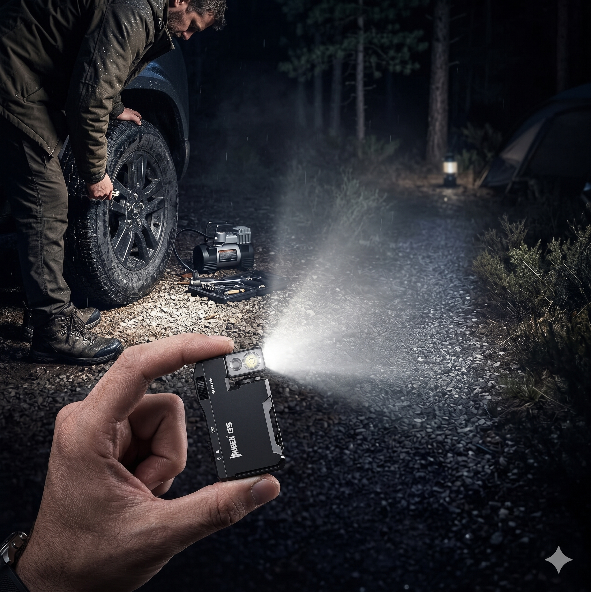 WUBEN G5 flashlight dual light source RGB and white light demonstration