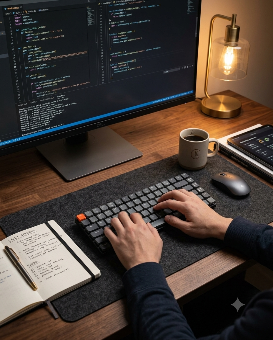 Keychron K3 Keyboard sitting cleanly on a minimalist desk mat